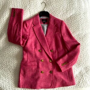 J. Crew Bristol blazer in raspberry pink English wool herringbone size 8 EUC